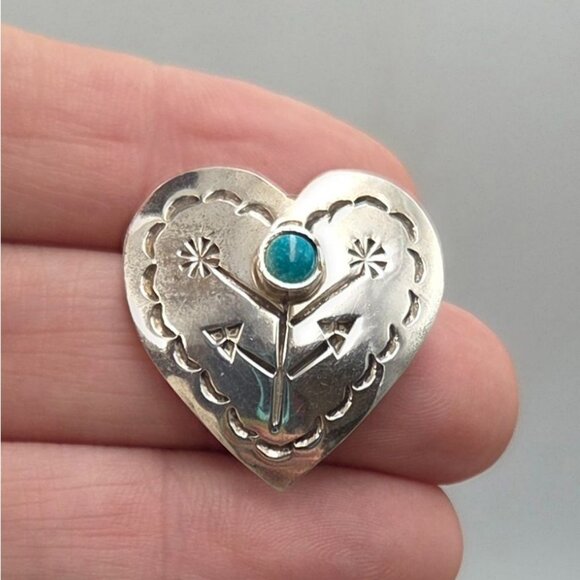 Sterling Silver Heart Earrings Mexico Blue Stone Accent Pierced New Backs - Picture 3 of 6